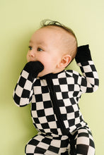Load image into Gallery viewer, Black Checkered Bamboo Sleeper: Newborn