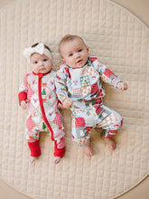 Load image into Gallery viewer, Bamboo Zip Romper | Santa Patchwork: 18-24M