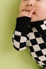Load image into Gallery viewer, Black Checkered Bamboo Sleeper: Newborn