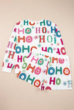 Load image into Gallery viewer, Ho Ho Ho Top and Shorts Lounge Set: White / 4X