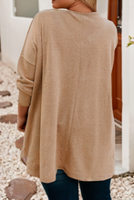 Load image into Gallery viewer, Drop Shoulder Knit Tunic Top: Parchment / 2X