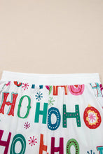 Load image into Gallery viewer, Ho Ho Ho Top and Shorts Lounge Set: White / 3X