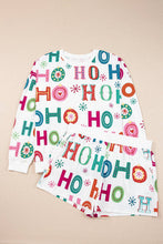 Load image into Gallery viewer, Ho Ho Ho Top and Shorts Lounge Set: White / 4X