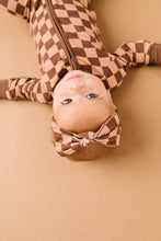 Load image into Gallery viewer, Espresso Checkered Bamboo Sleeper: 12-18M