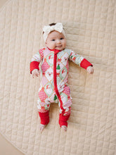Load image into Gallery viewer, Bamboo Zip Romper | Santa Patchwork: 18-24M