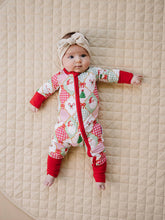 Load image into Gallery viewer, Bamboo Zip Romper | Santa Patchwork: 18-24M