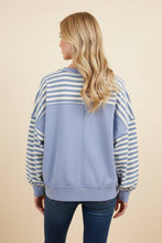 Load image into Gallery viewer, Striped Drop-Shoulder Pullover Sweatshirt