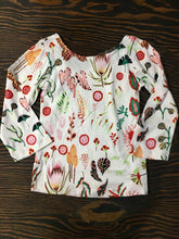 Load image into Gallery viewer, Floral + White Top with Scoop Back