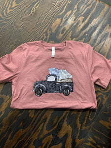 Mauve Christmas Tree Truck Shirt
