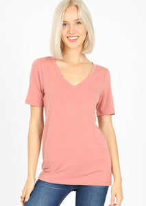 V Neck Straight Fit Tee
