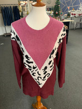 Load image into Gallery viewer, Cheetah Chevron Maroon Sweater