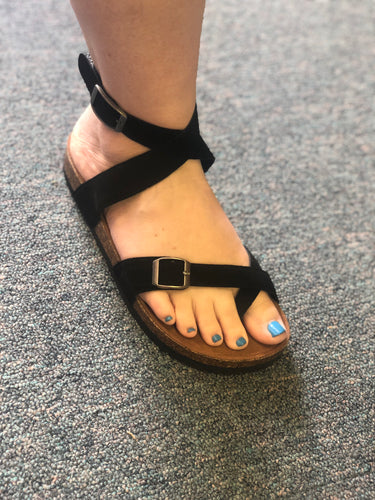 Tie-Up Sandals - Black